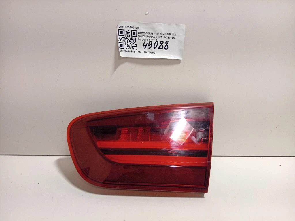 Fanale INT POST DX F03602500 Bmw Serie 1 F20 Berlina 2012