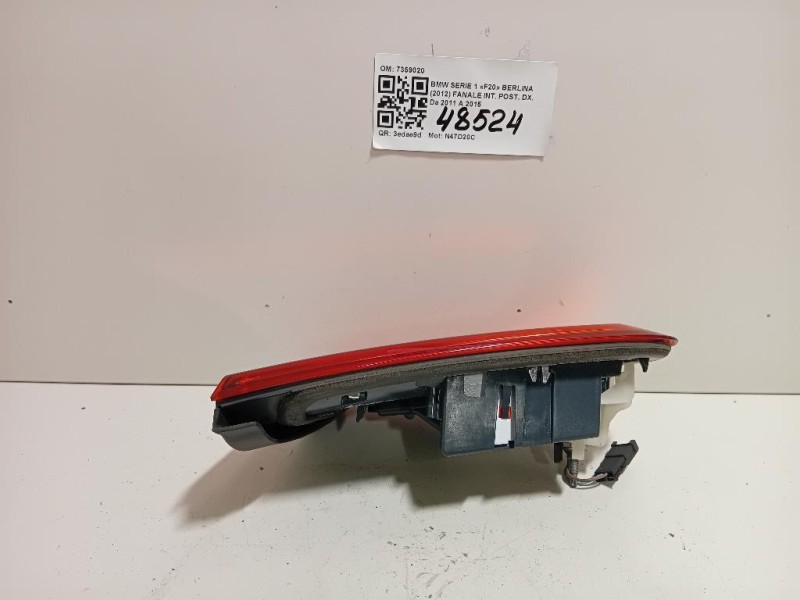 Fanale INT POST DX 7359020 Bmw Serie 1 F20 Berlina 2012