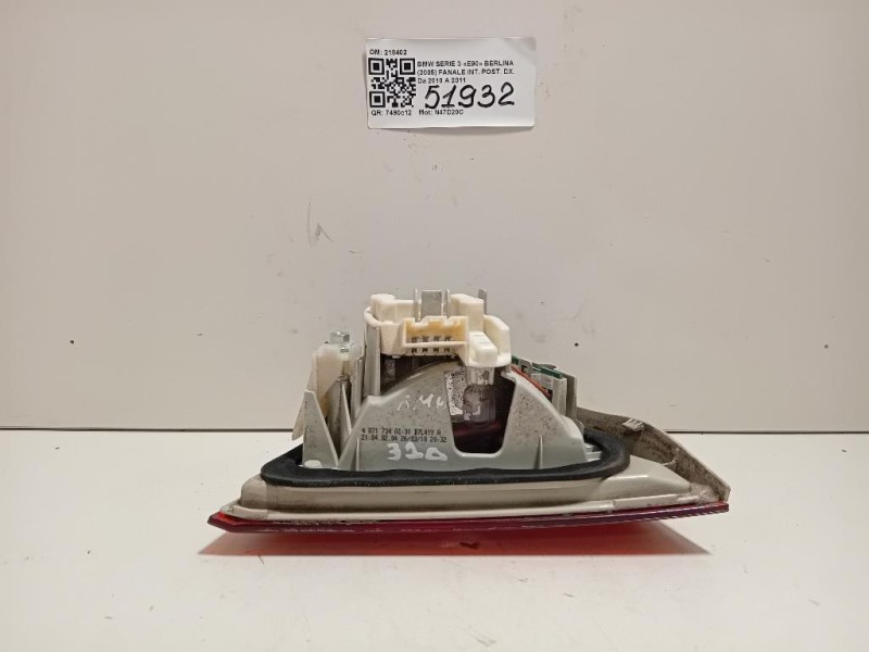 Fanale INT POST DX 218402 Bmw Serie 3 E90 Berlina 2005