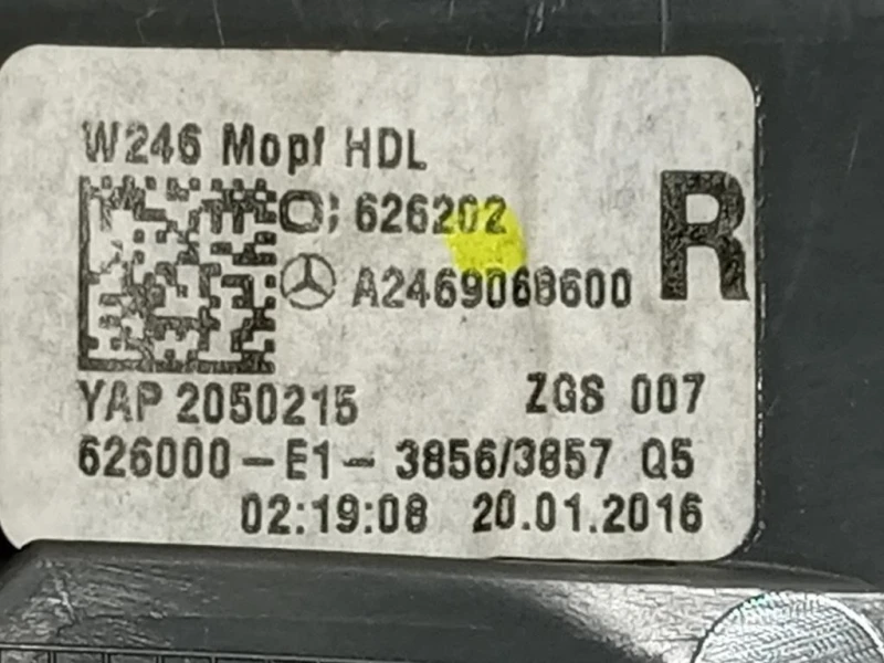 Fanale INT POST DX A2469066400 Mercedes Classe B W246 2012