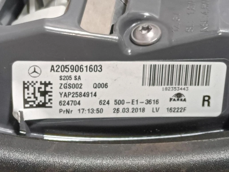 Fanale INT POST DX A2059061603 Mercedes Classe C W205 2014