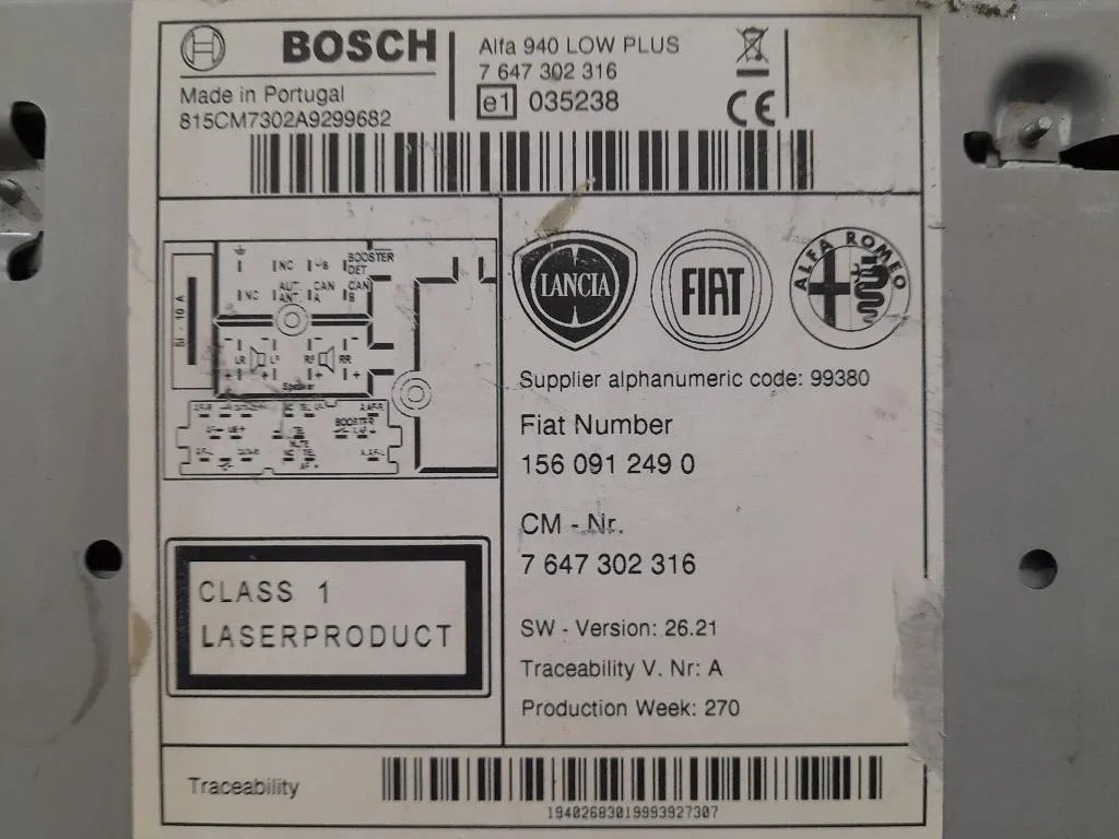 Unità Autoradio 7647302316 Alfa Romeo Giulietta 2010