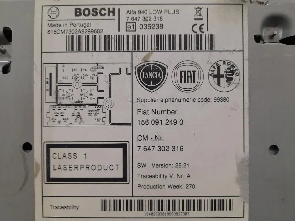 Unità Autoradio 7647302316 Alfa Romeo Giulietta 2010