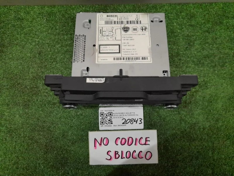 Unità Autoradio 7647302316 Alfa Romeo Giulietta 2010