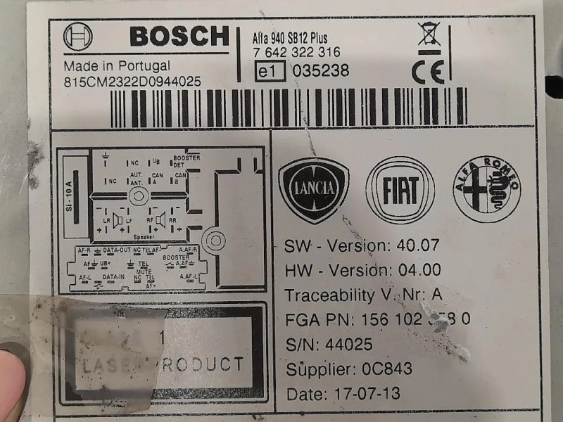 Unità Autoradio PN035238 Alfa Romeo Giulietta 2010