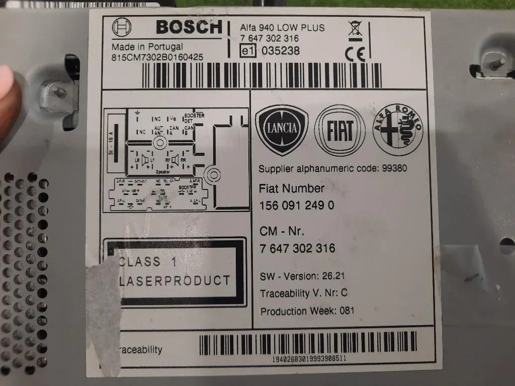 Unità Autoradio PN035238 Alfa Romeo Giulietta 2010