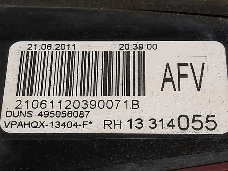 Fanale INT POST DX 13314055 Opel Astra J 2012