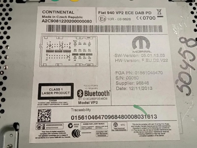 Unità Autoradio 01561046470 Alfa Romeo Giulietta 2013