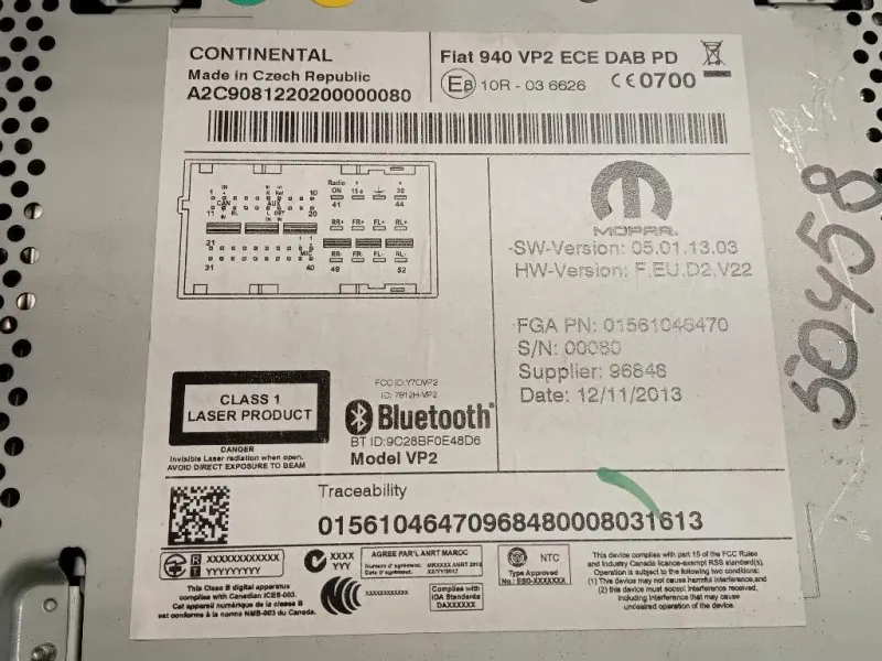 Unità Autoradio 01561046470 Alfa Romeo Giulietta 2013