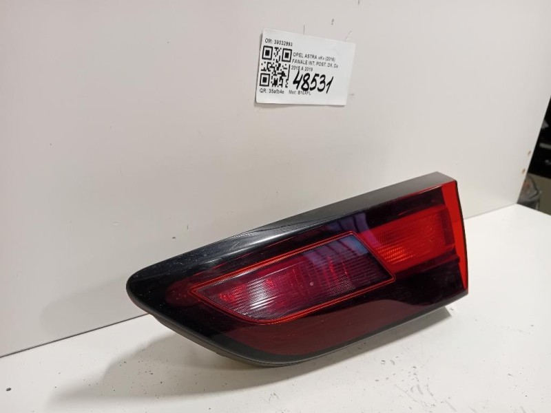 Fanale INT POST DX 39032993 Opel Astra K 2016