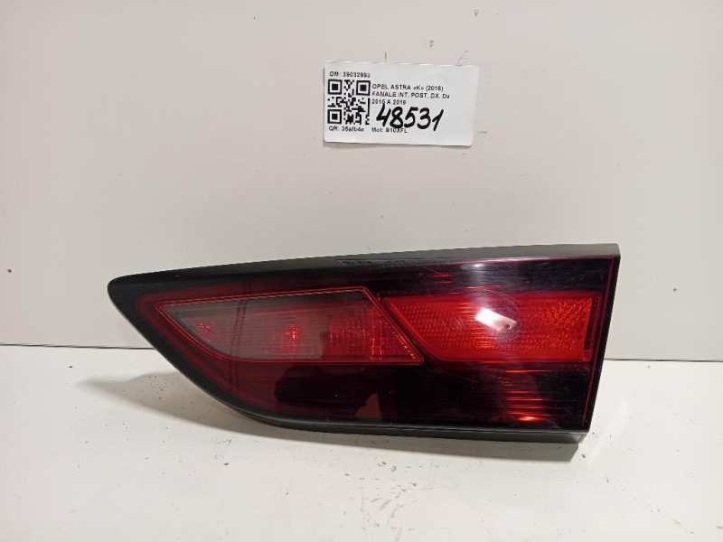 Fanale INT POST DX 39032993 Opel Astra K 2016