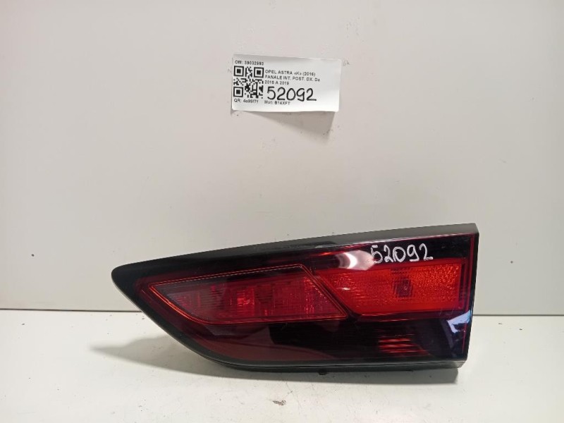 Fanale INT POST DX 39032993 Opel Astra K 2016