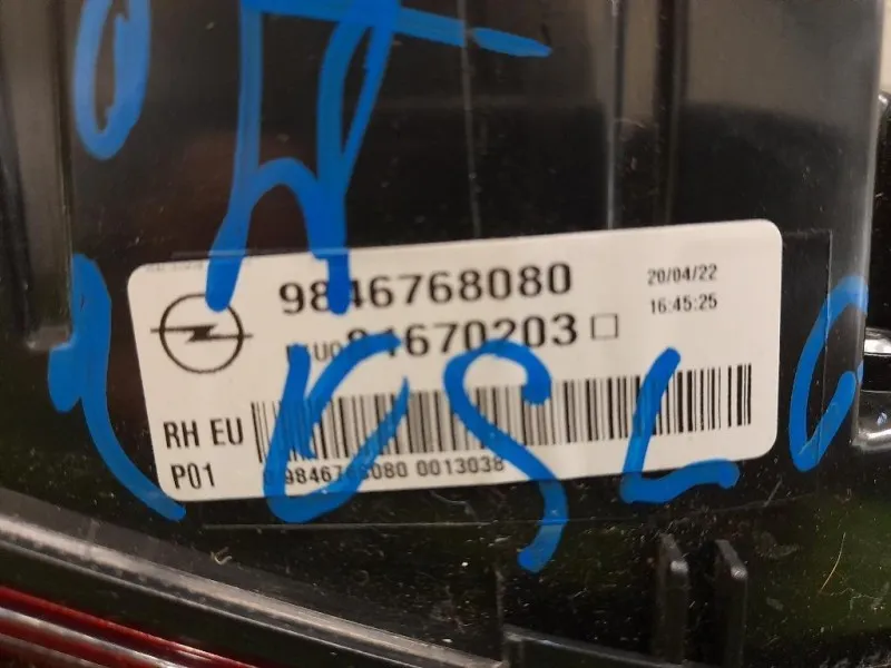 Fanale INT POST DX 9846768080 Opel Grandland X 2017