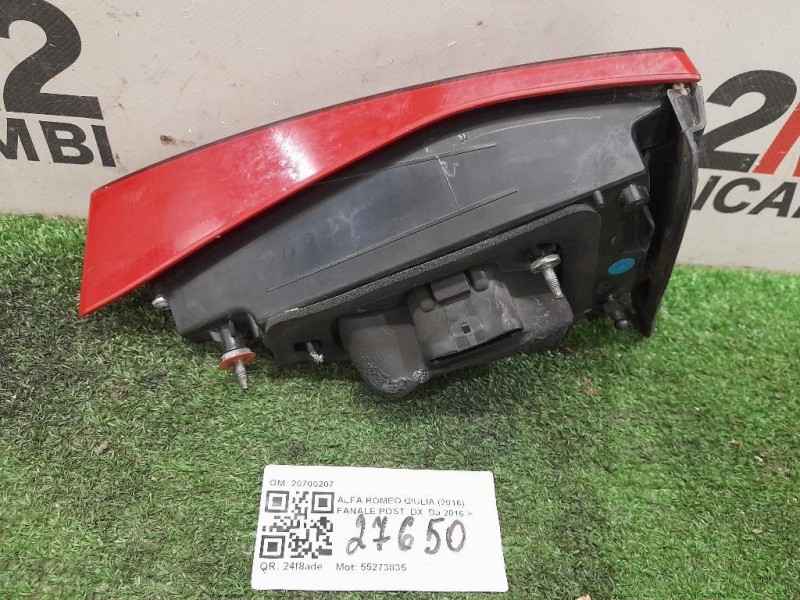 Fanale POST DX 20700207 Alfa Romeo Giulia 2016