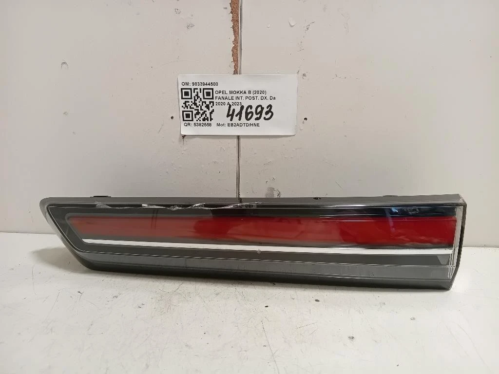 Fanale INT POST DX 9833944580 Opel Mokka B 2020