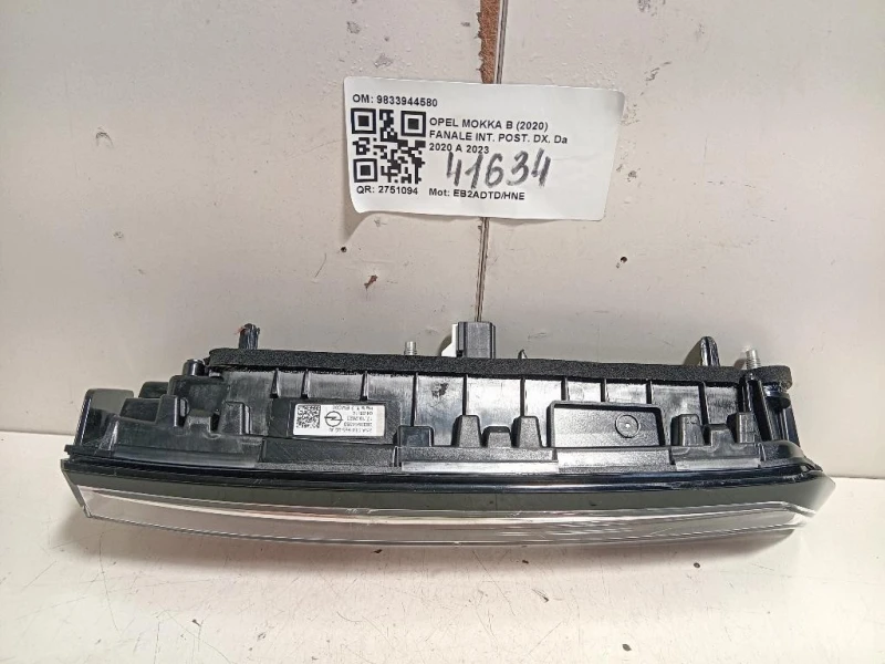 Fanale INT POST DX 9833944580 Opel Mokka B 2020