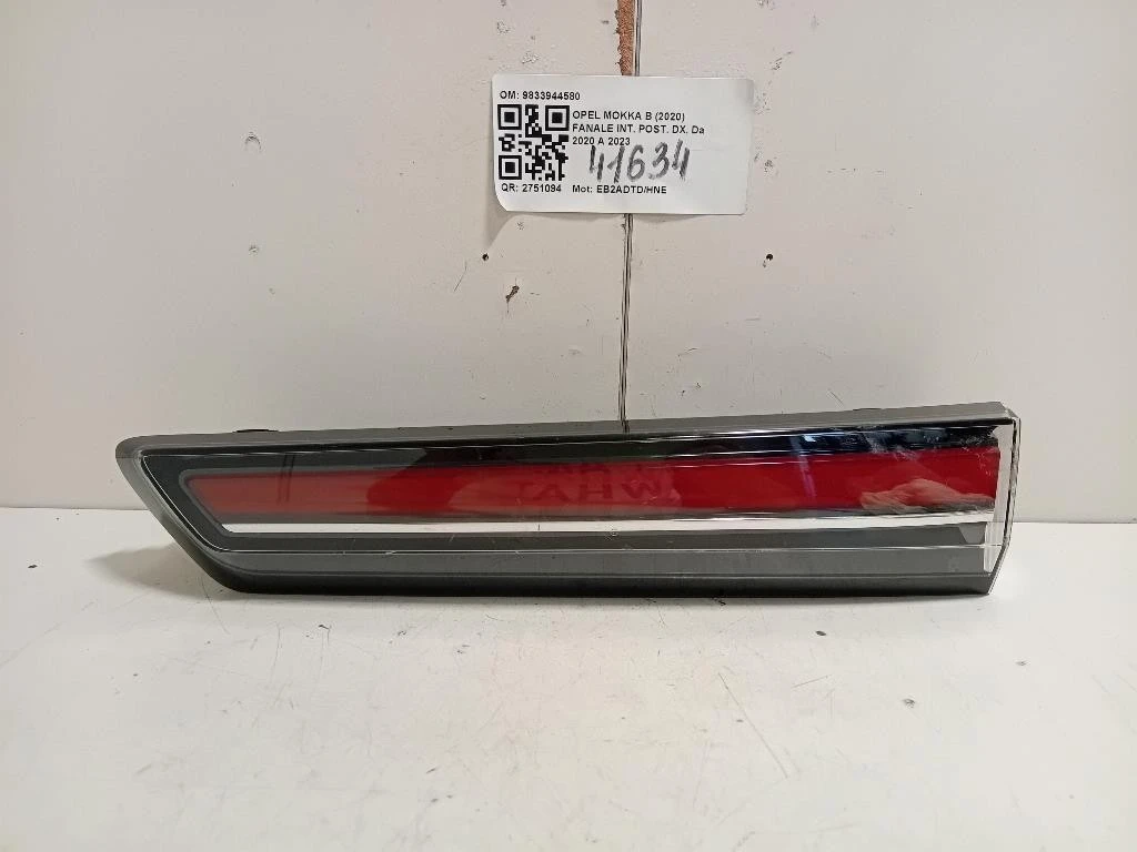 Fanale INT POST DX 9833944580 Opel Mokka B 2020