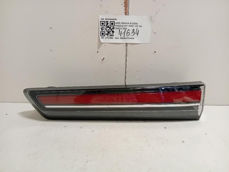 Fanale INT POST DX 9833944580 Opel Mokka B 2020