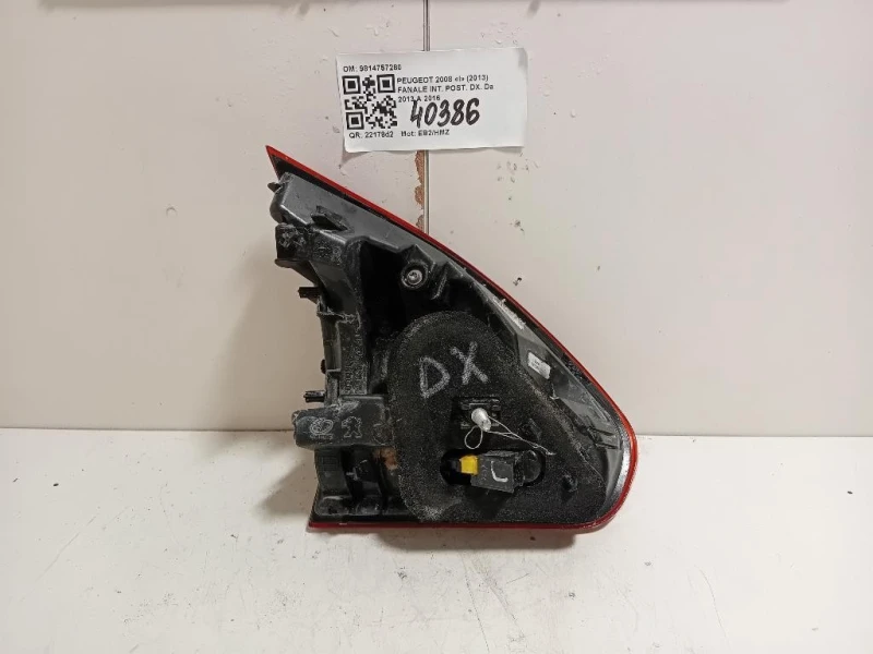 Fanale INT POST DX 9814757280 Peugeot 2008 I 2013
