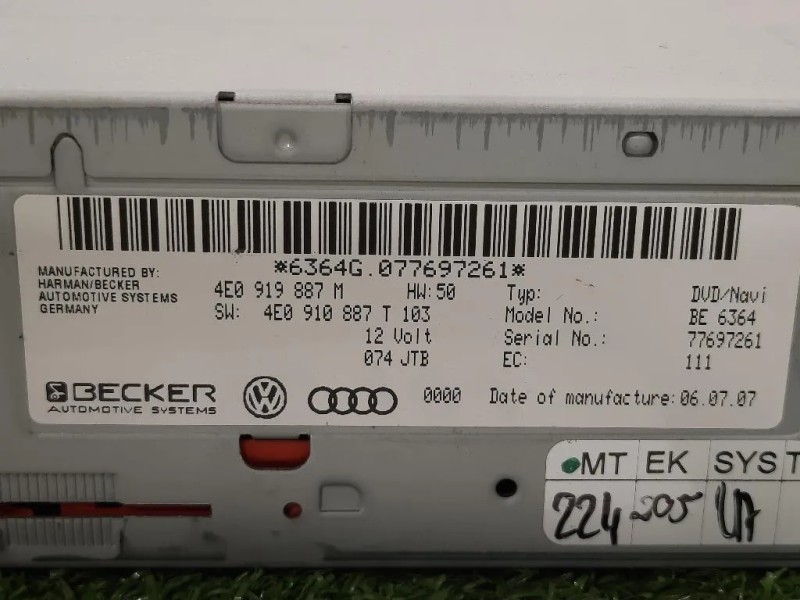 Unità Autoradio 4E0 919 887 M Audi A5 8TA Sportback 2012