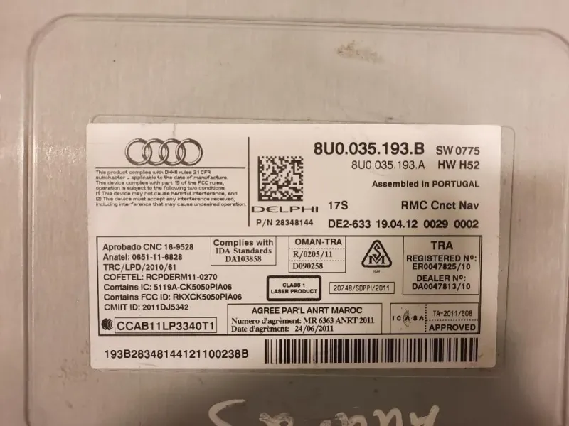Unità Autoradio 8U0035193B Audi Q3 8UB 2012