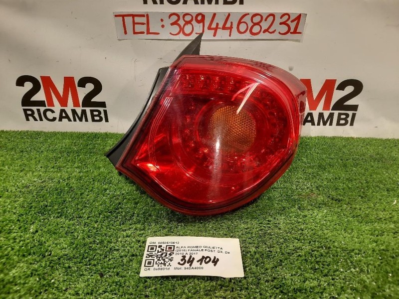 Fanale POST DX 0050513612 Alfa Romeo Giulietta 2010
