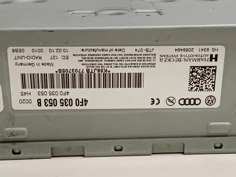 Unità Autoradio 4F0 035 053 B Audi Q5 8RB 2012