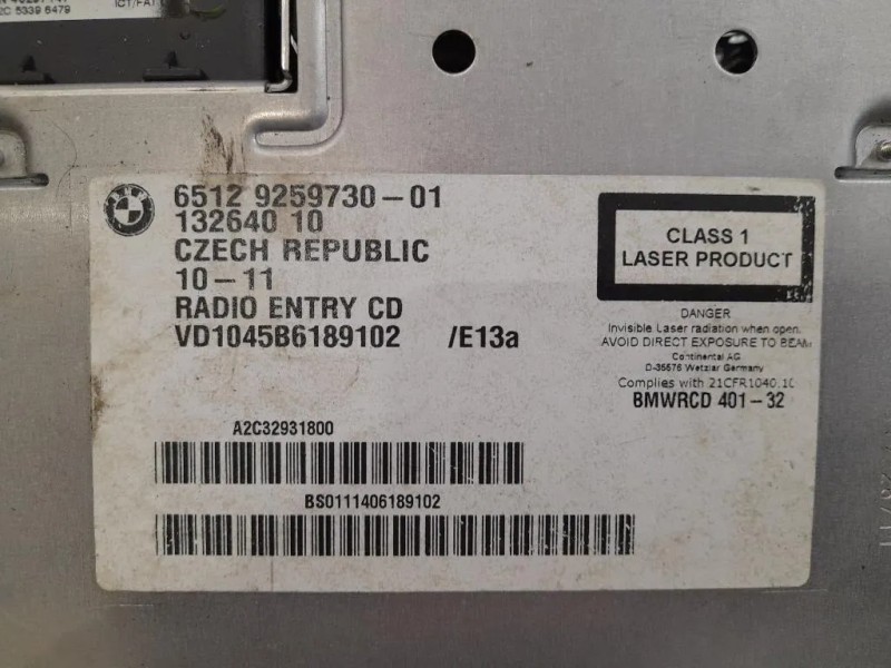 Unità Autoradio 65129259730 Bmw Serie 1 E82 Coupe 2005