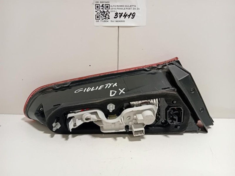 Fanale POST DX 50513400 Alfa Romeo Giulietta 2010