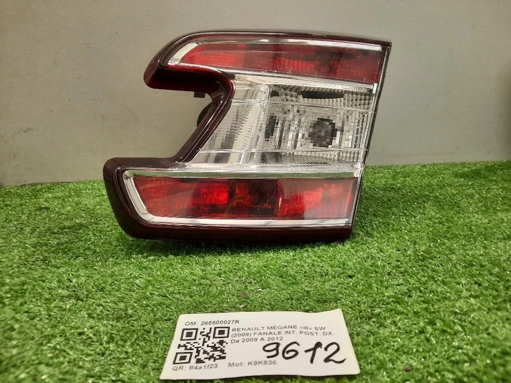 Fanale INT POST DX 265500027R Renault Mégane III SW 2009