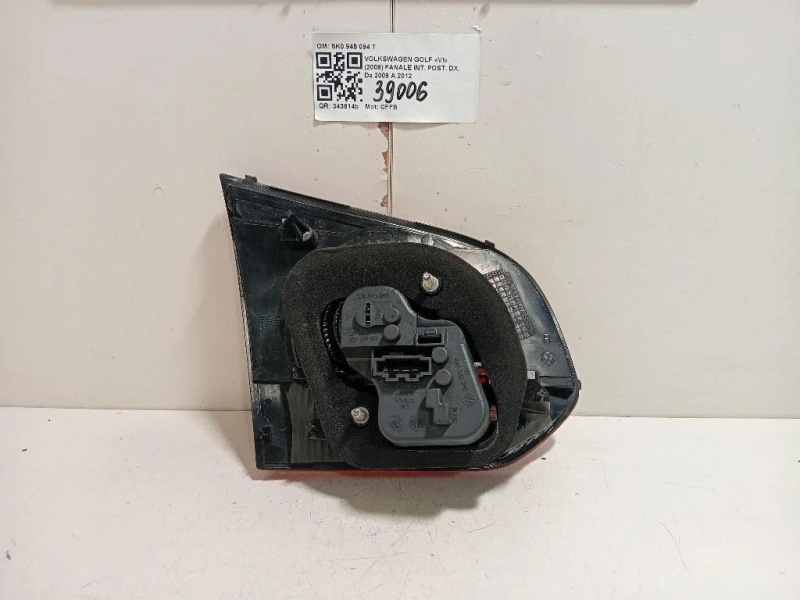 Fanale INT POST DX 5K0 945 094 T Volkswagen GOLF VI 2009