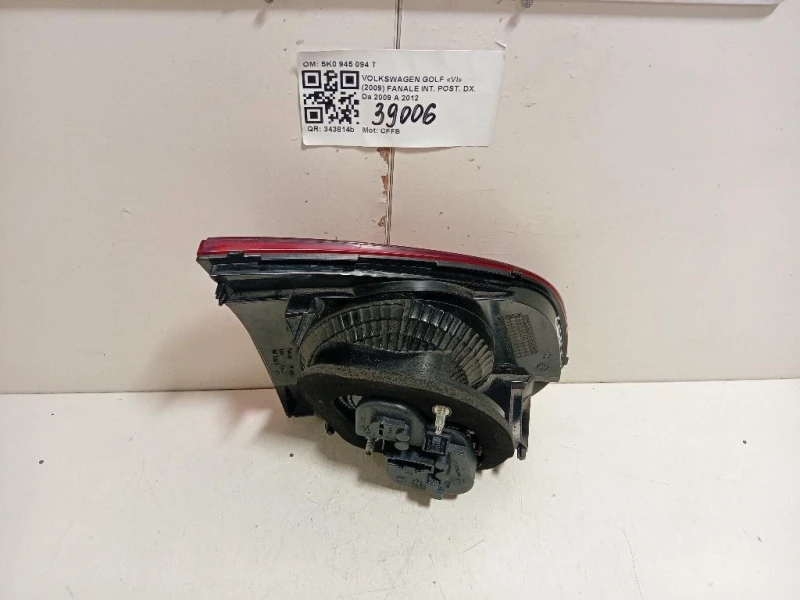 Fanale INT POST DX 5K0 945 094 T Volkswagen GOLF VI 2009