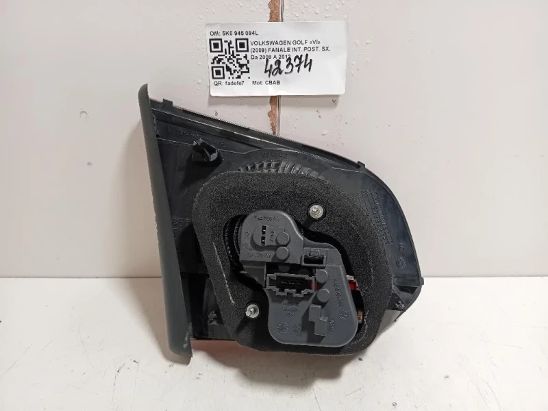 Fanale INT POST DX 5K0 945 094L Volkswagen GOLF VI 2009