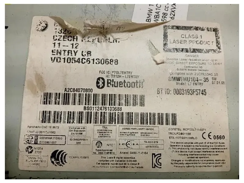 Unità Autoradio A2C31366800 Bmw Serie 1 F20 Berlina 2012