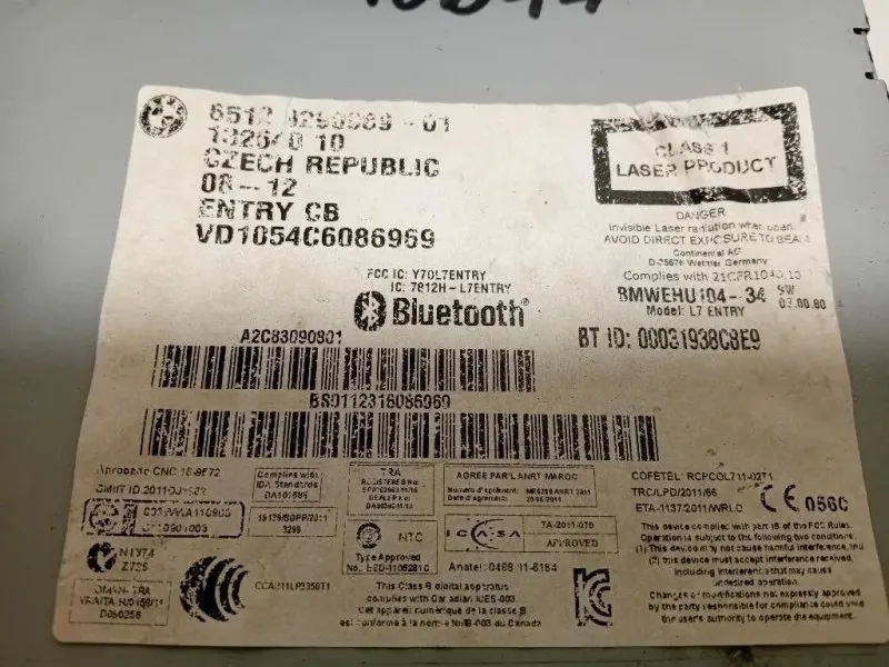 Unità Autoradio 6512 9290989 01 Bmw Serie 1 F20 Berlina 2012