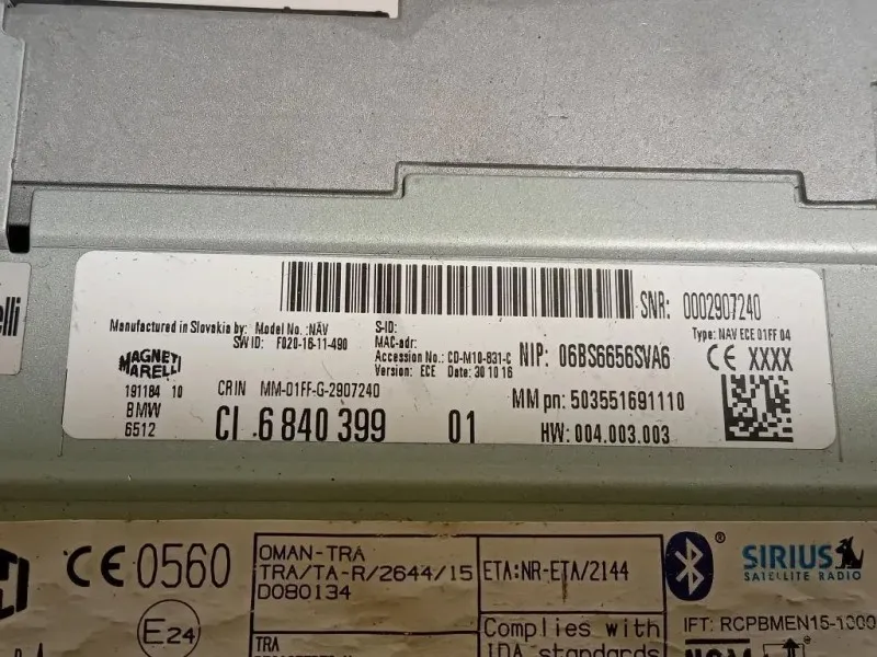 Unità Autoradio 6840399 Bmw Serie 1 F20 Berlina 2012