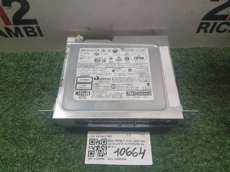 Unità Autoradio 65129437388 Bmw Serie 1 F20 Berlina 2015