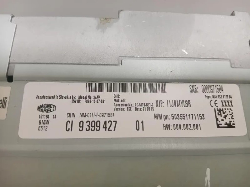 Unità Autoradio 8596362-01 Bmw Serie 1 F20 Berlina 2015