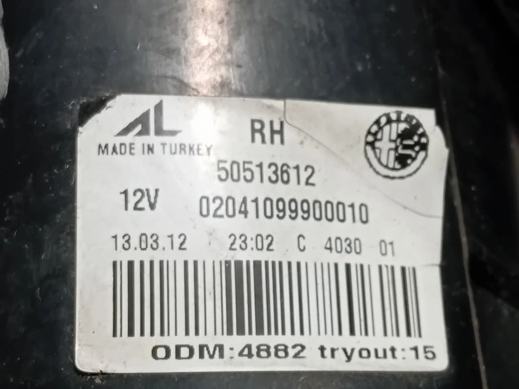 Fanale POST DX 50513612 Alfa Romeo Giulietta 2010