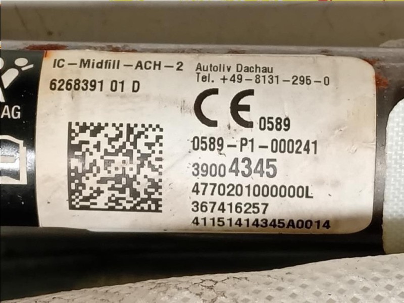 Air-bag A Tendina SX 39004345 6268391 Opel Corsa E 2014