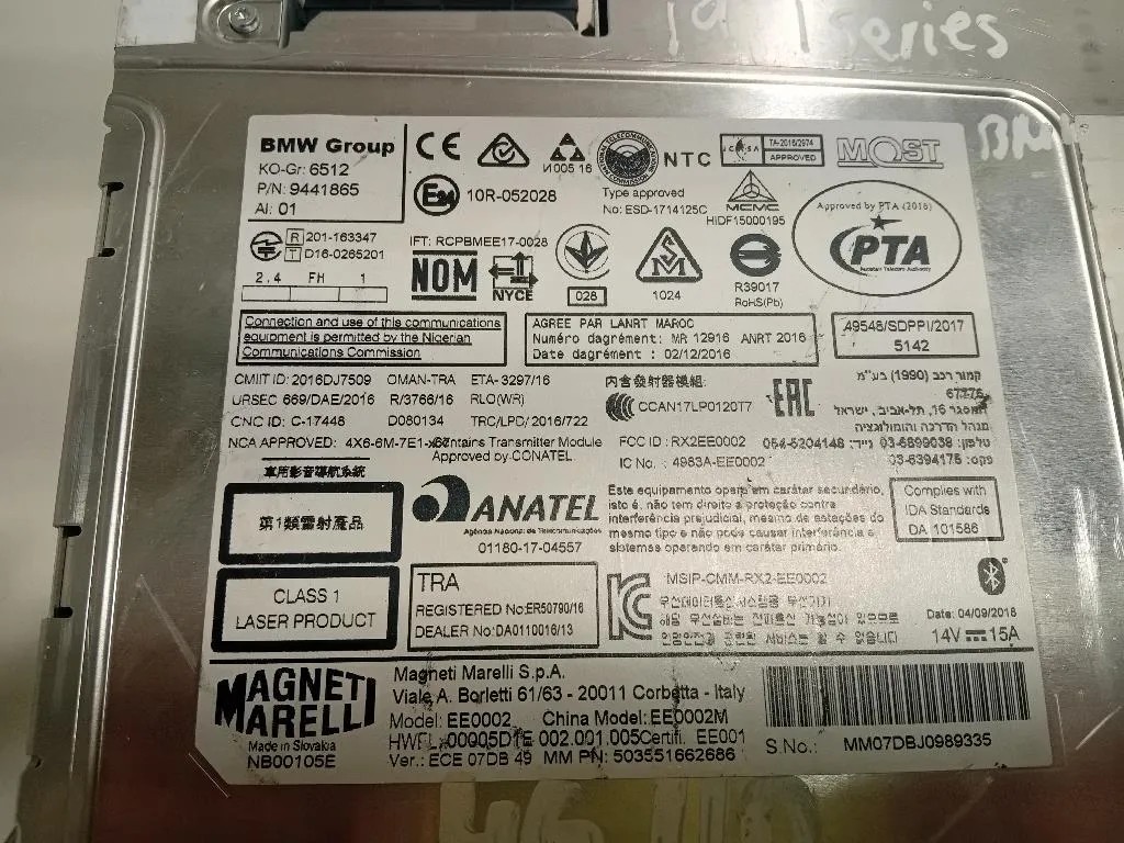 Unità Autoradio 6512 9441865 01 Bmw Serie 1 F20 Berlina 2015