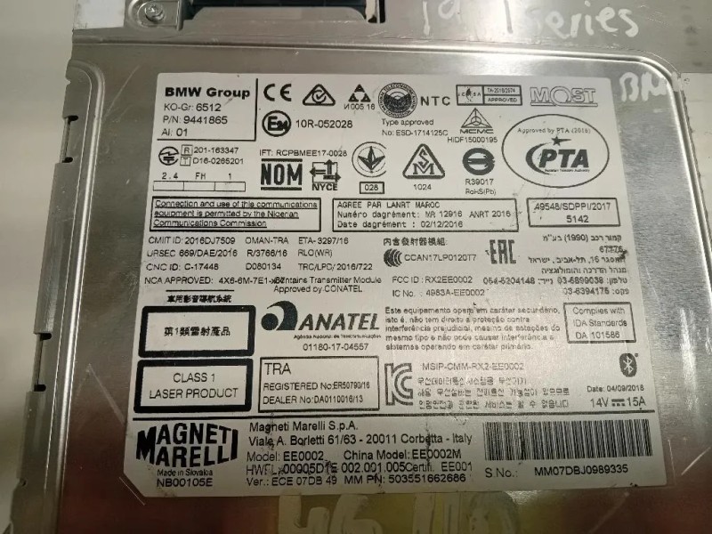 Unità Autoradio 6512 9441865 01 Bmw Serie 1 F20 Berlina 2015