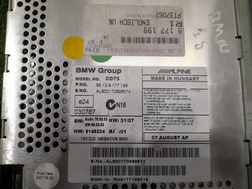 Unità Autoradio 9177199 Bmw Serie 3 E91 Touring 2005