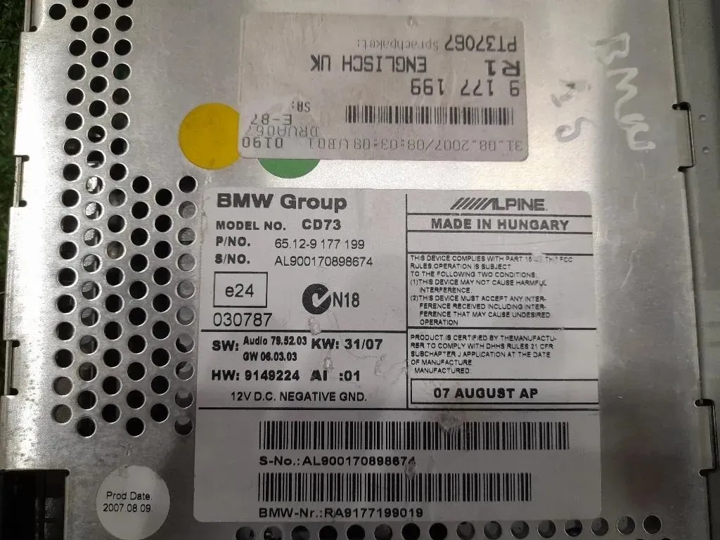 Unità Autoradio 9177199 Bmw Serie 3 E91 Touring 2005