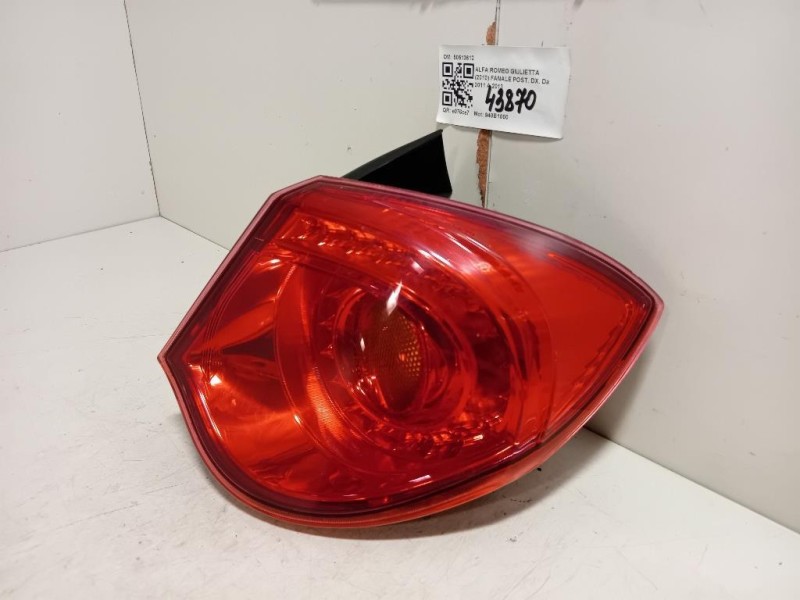 Fanale POST DX 50513612 Alfa Romeo Giulietta 2010