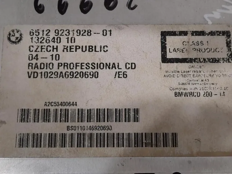 Unità Autoradio 65129231928-01 Bmw Serie 3 E92 Coupe 2007