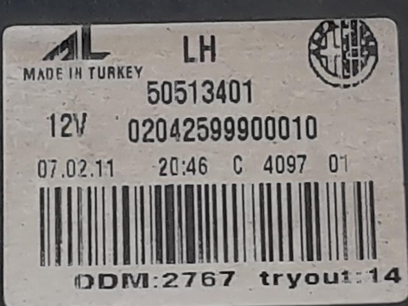 Fanale INT POST SX 50513401 Alfa Romeo Giulietta 2013