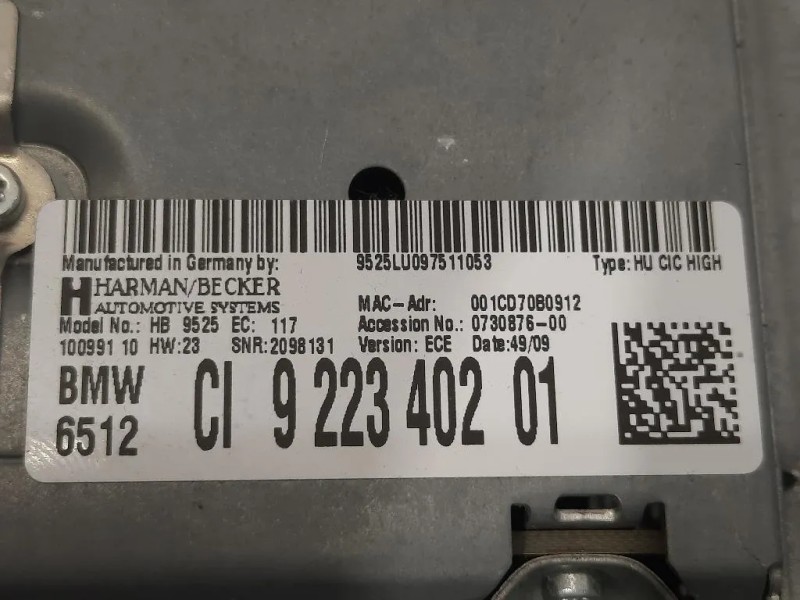 Unità Autoradio CI 9 223 402 01 Bmw Serie 5 F07 GT 2010