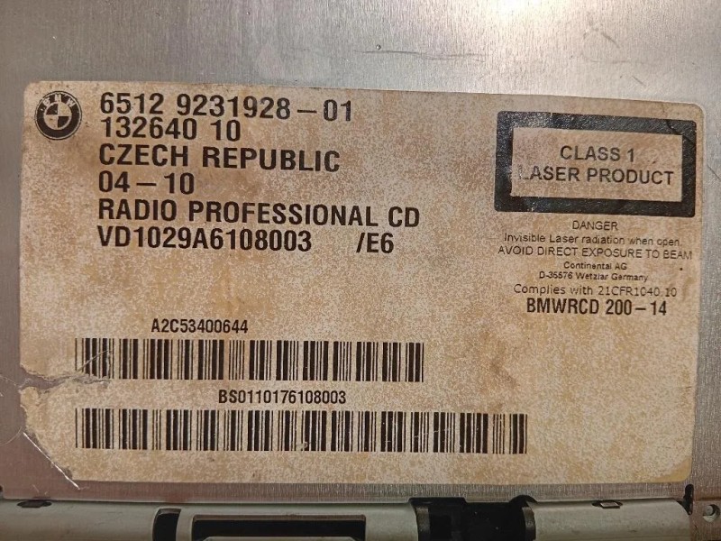 Unità Autoradio 86512 9231928-01 Bmw X1 E84 2010