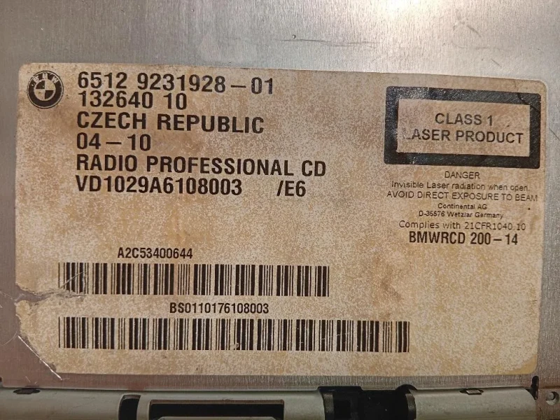 Unità Autoradio 86512 9231928-01 Bmw X1 E84 2010